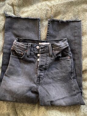 Levi’s | Ribcage High-Rise Grey Straight-ankle crop Jeans